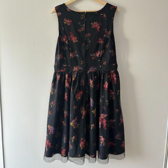 ModCloth Womens Delightful Sight A Line‎ Black Floral Lace Overlay Dress Size XL - Picture 10 of 13